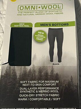 NEW Omni-Wool Thermal Base Layer Bottoms Size M